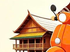Nhà sàn bên đường Măng Đen